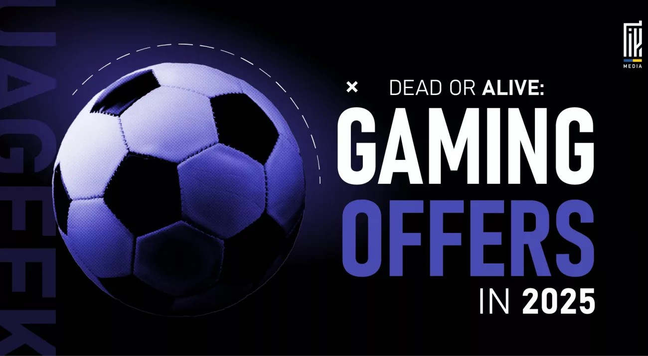 Soccer ball with bold text discussing the future of gaming offers in 2025
