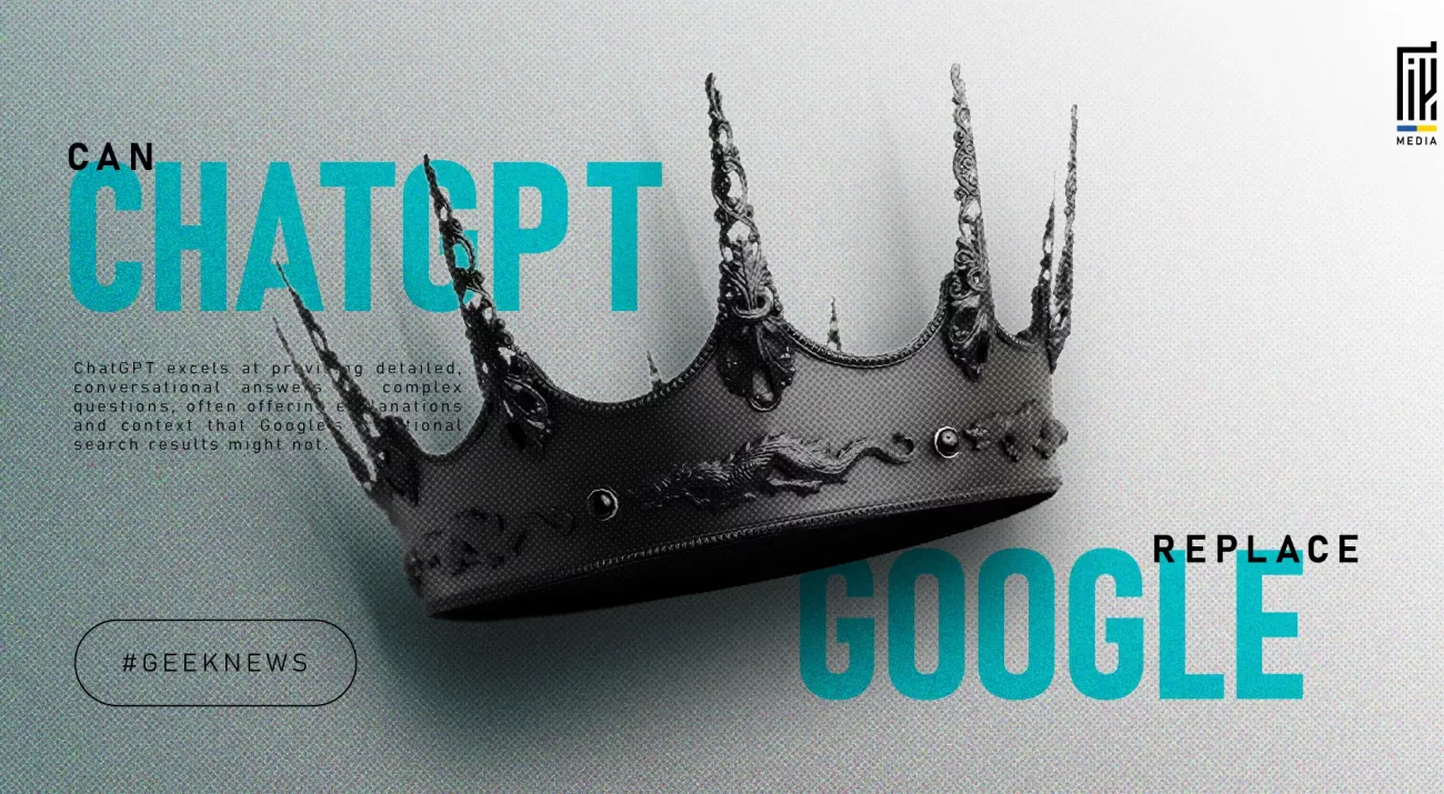 Black crown representing power transition between ChatGPT and Google with futuristic design elements.