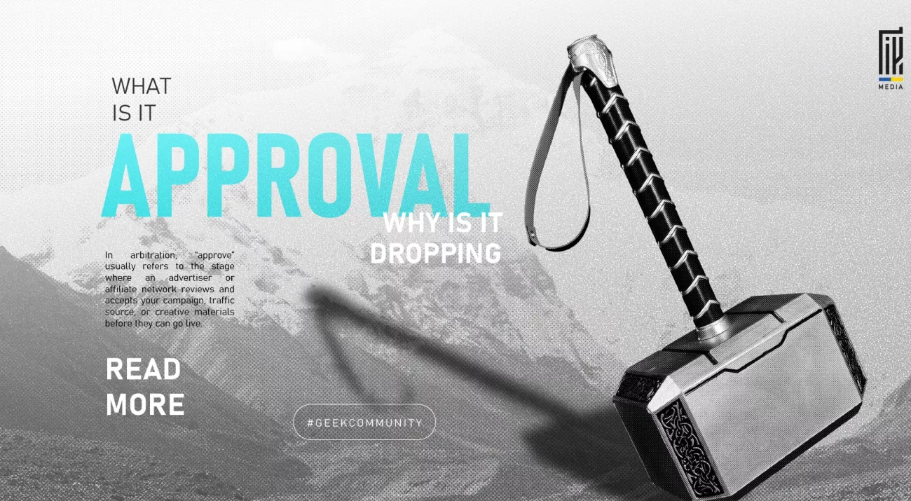 Thor’s hammer casting a shadow over a grayscale mountain, symbolizing approval rate decline in affiliate marketing.