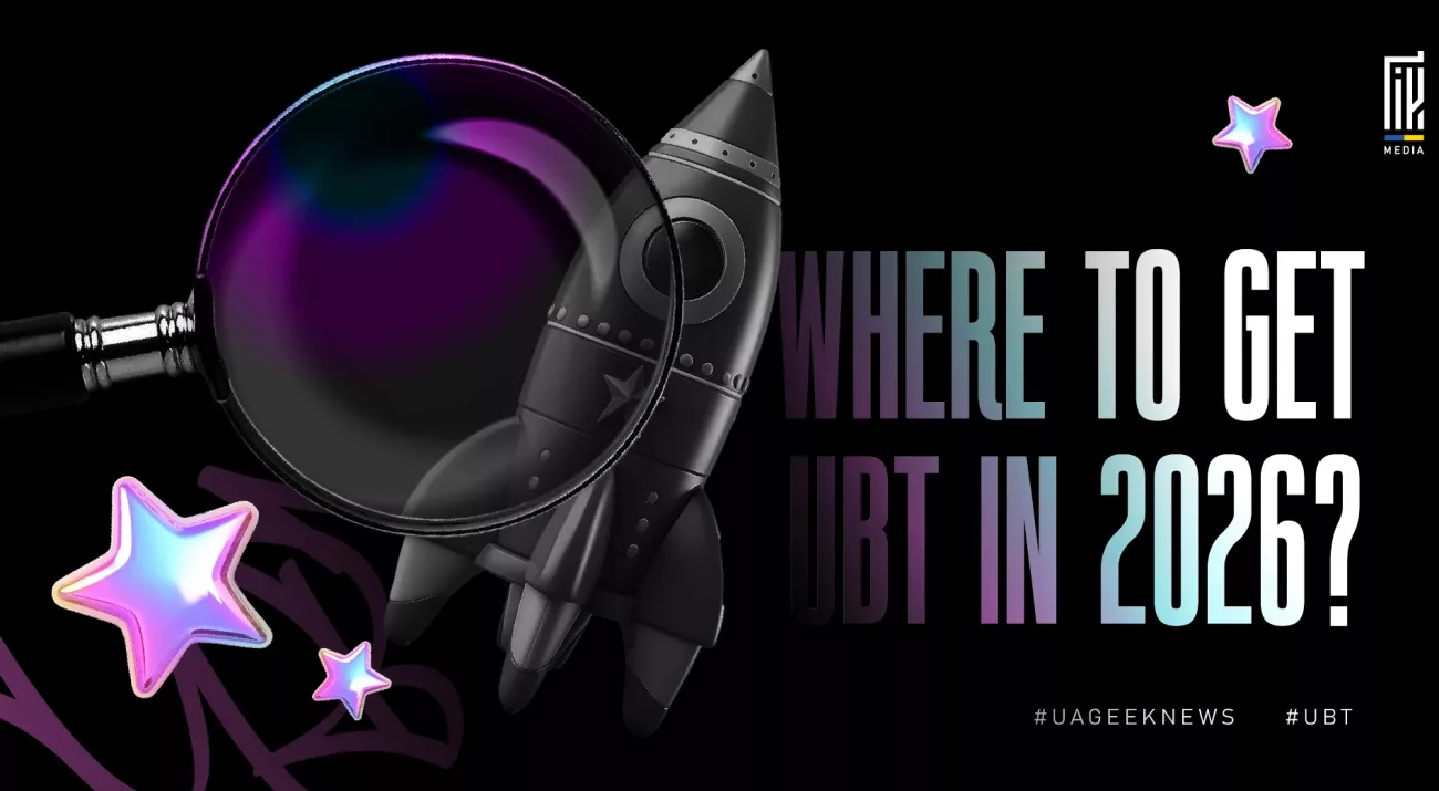 Banner about getting free traffic (UBT) in 2026 featuring a rocket under a magnifying glass with colorful stars, symbolizing growth and traffic discovery.