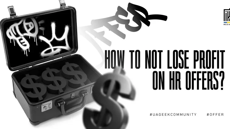 Banner about optimizing HR affiliate offers. An open briefcase filled with dollar symbols represents potential earnings, while graffiti inside the lid symbolizes common mistakes and hidden risks that can reduce profitability in HR campaigns.