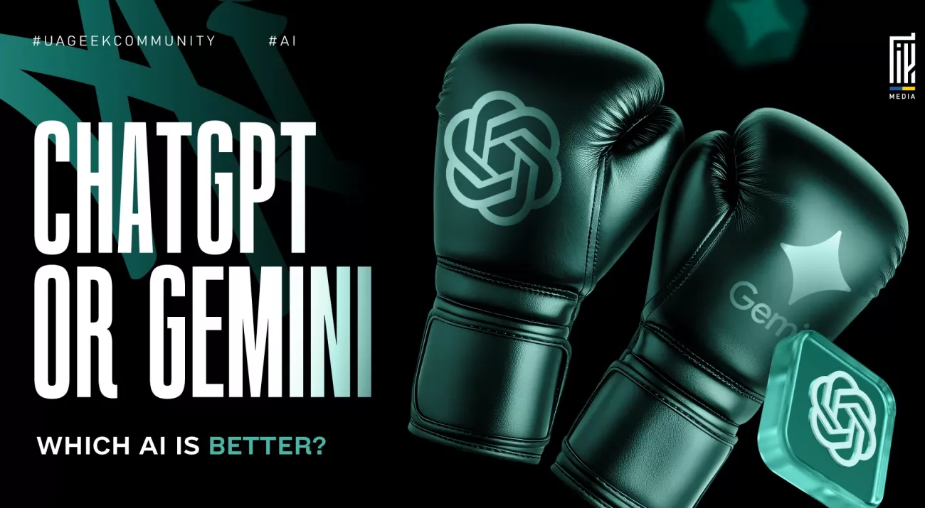 Banner with ChatGPT and Gemini boxing gloves and the text "ChatGPT or Gemini" and "Which AI is better?".
