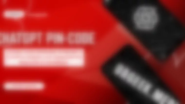 Blurred red graphic with an indistinct white headline on the left and two dark smartphone silhouettes angled on the right.