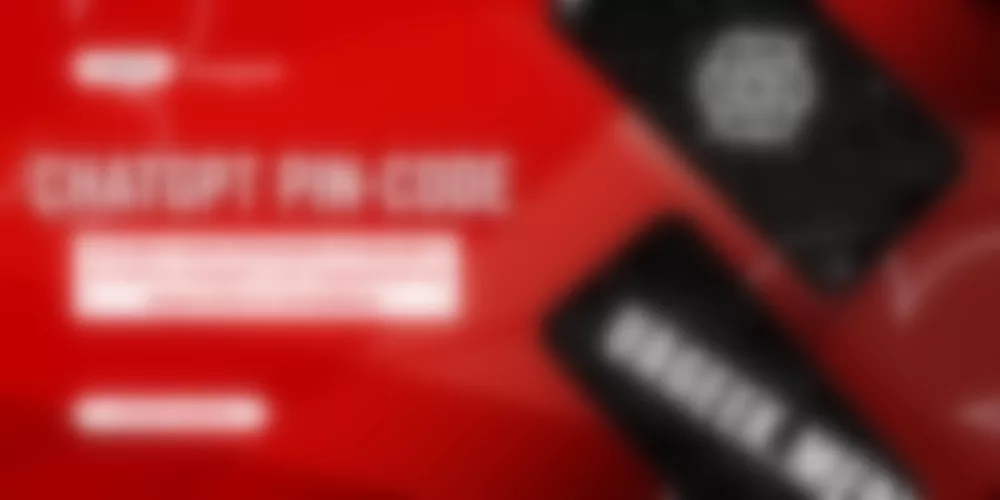 Blurred red graphic with an indistinct white headline on the left and two dark smartphone silhouettes angled on the right.